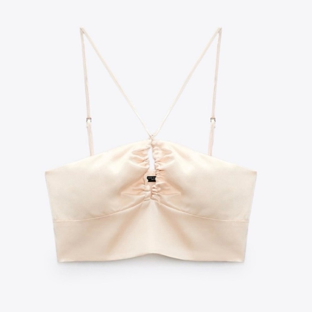 Zara - Satin Effect Crop Top
